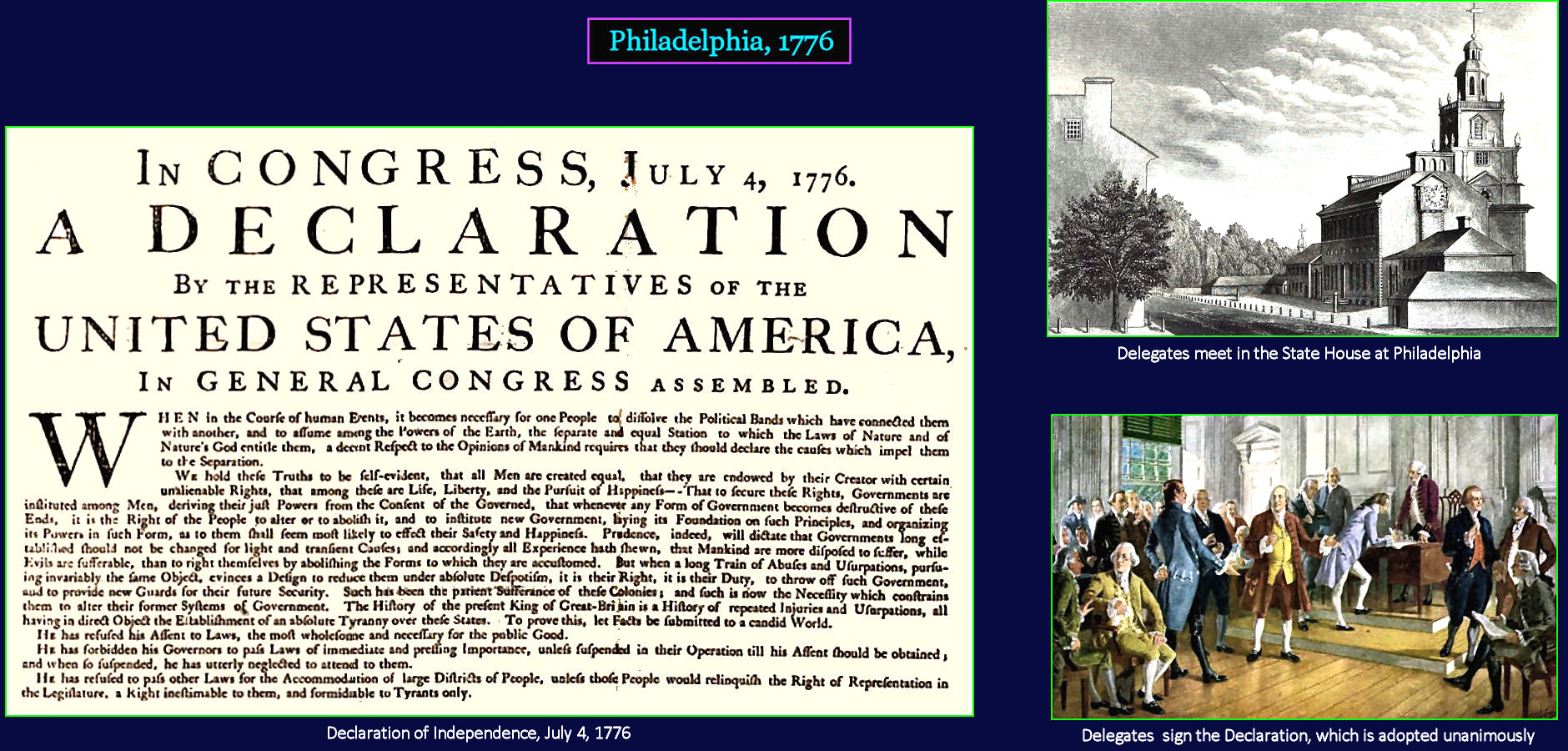 Declaration of Independence, 1776